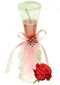Свеча восковая ароматизированная (роза) 15 см